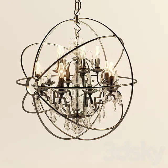 Orbe Chandelier 10 Cup 3DS Max Model