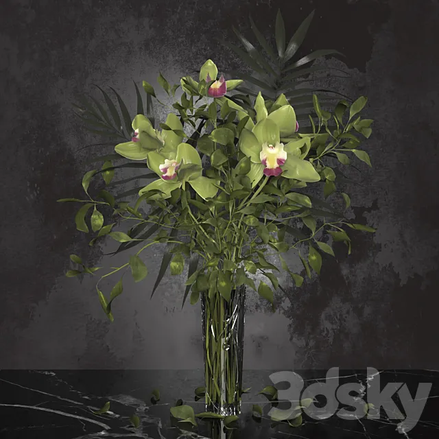 Orchid bouquet + Bohemia Labyrinth Vase 3DSMax File