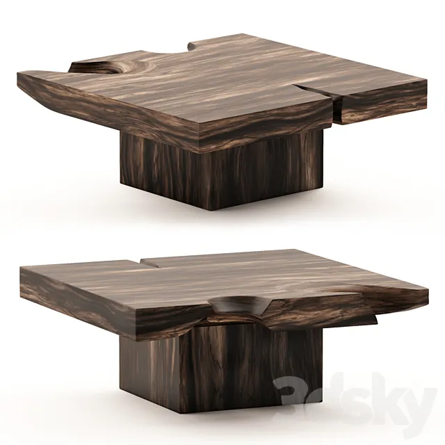 Organic Suar Wood Coffee Table 3DSMax File
