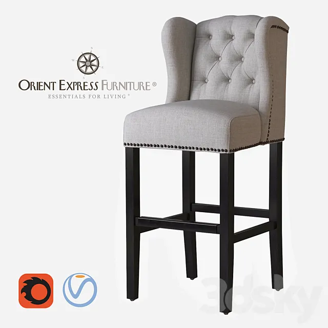 Orient Express Villa Collection. Maison Barstool. 3DSMax File