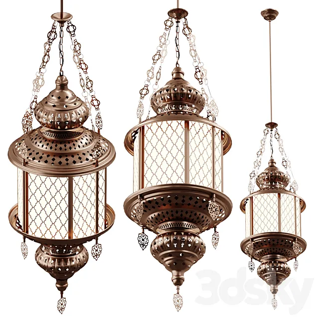 Oriental pendant lamp v2 3ds Max