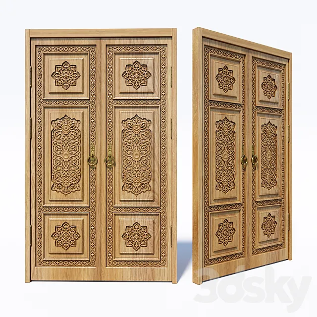 Oriental style door 3DS Max Model