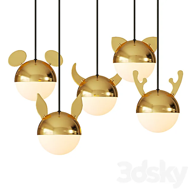 Original pendant lights with ears EMODZY 3ds Max