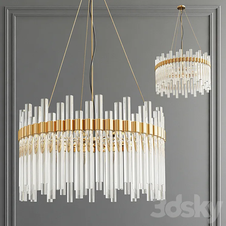 Orion Glass Crystal Chandelier 3DS Max