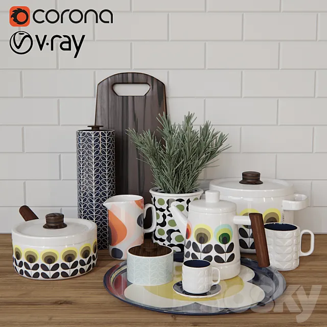 Orla Kiely_kitchen set 3ds Max