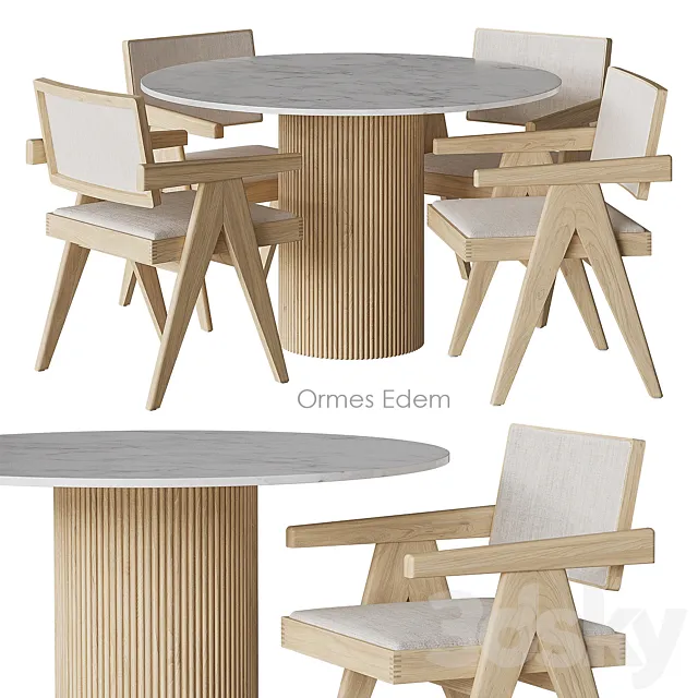 Ormes Edem Table and chairs by Cosmo 3DSMax File