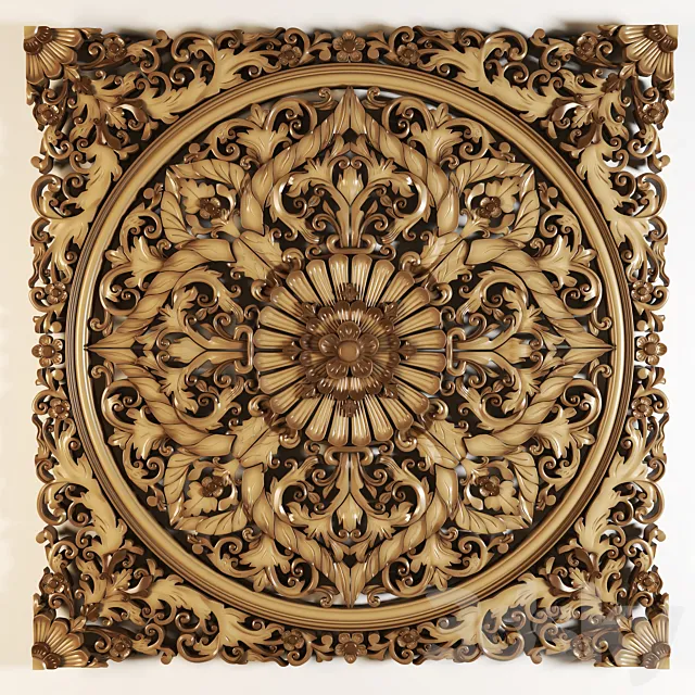 Ornament Lotus Flower Mandala 3ds Max