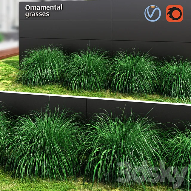 Ornamental grass ball 3DS Max Model