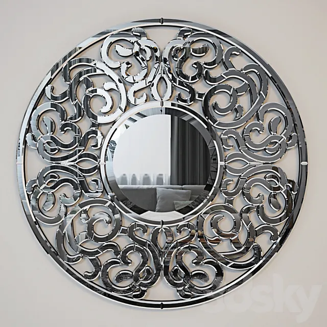 Ornate Round Mirror 3DS Max Model