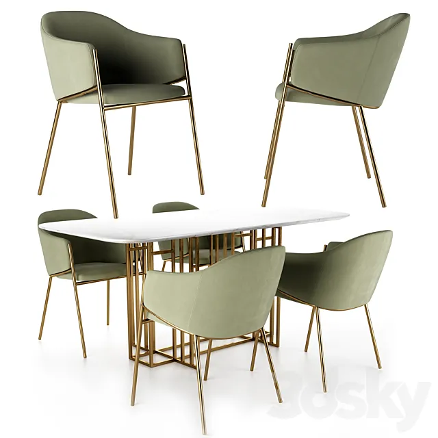 Oro Chair and Toon Table 3ds Max