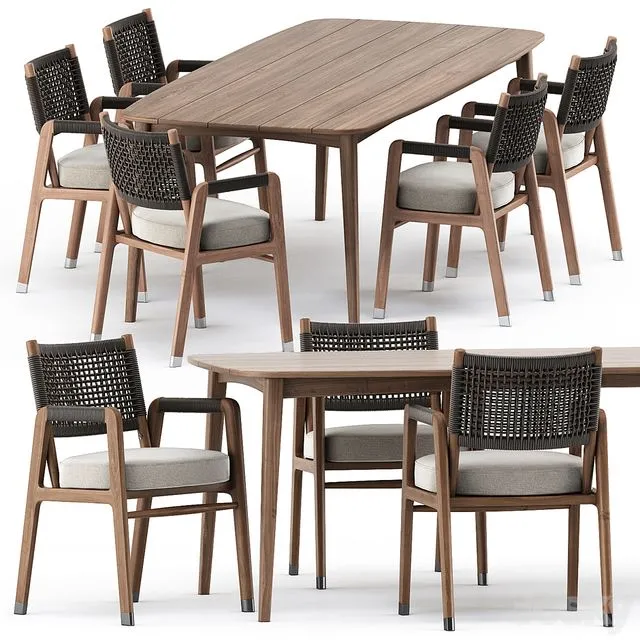 ORTIGIA CHAIR by flexform and GRASSHOPPER TABLE by KARPENTER 3dsMax Model