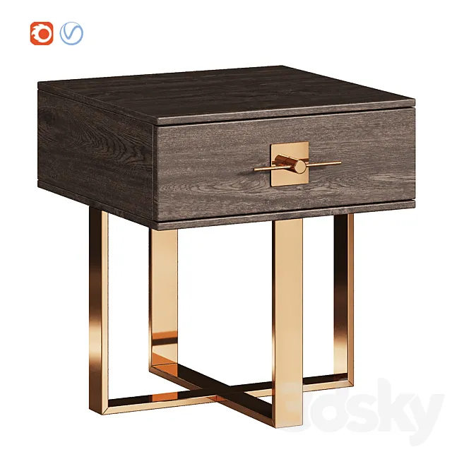 Osaka Kare nightstand 3ds Max