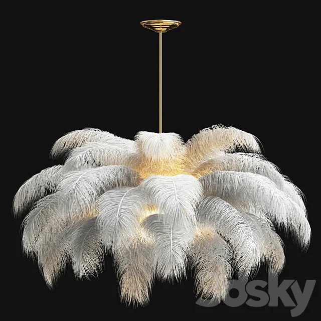Ostrich Feather Chandelier 3ds Max