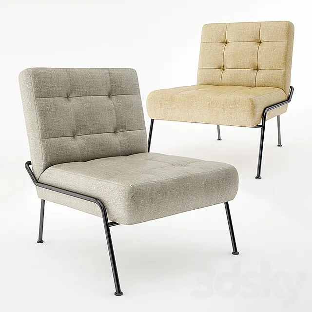 Oswald Tufted Slipper Chair 3DS Max Model