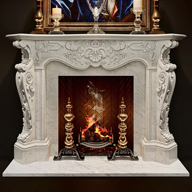 other-models – Antique Rococo Fireplace 3ds Max