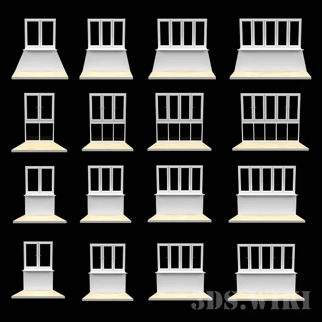 other-models – Balcony window set 3ds Max