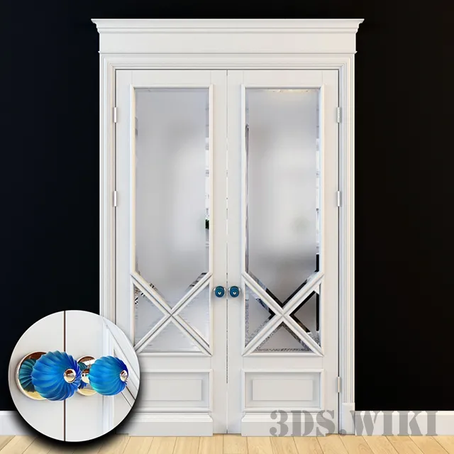 other-models – Classic door with glass windows 3ds Max