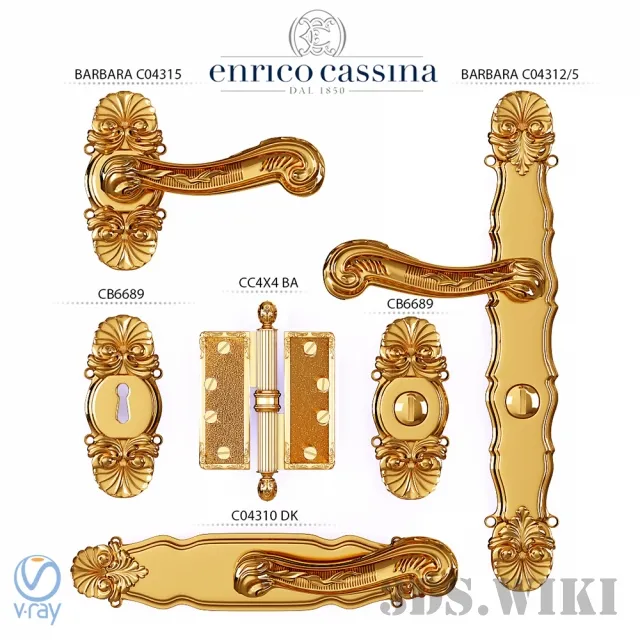 other-models – Door handle Enrico Cassina BARBARA 3ds Max