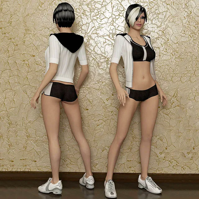 other-models – Girl in shorts 3ds Max