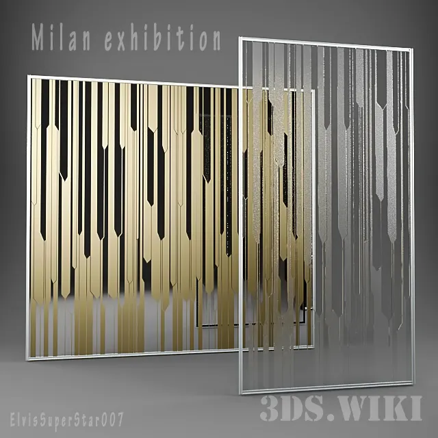 other-models – Glass doors with stained glass Milan Exhibition 3ds Max