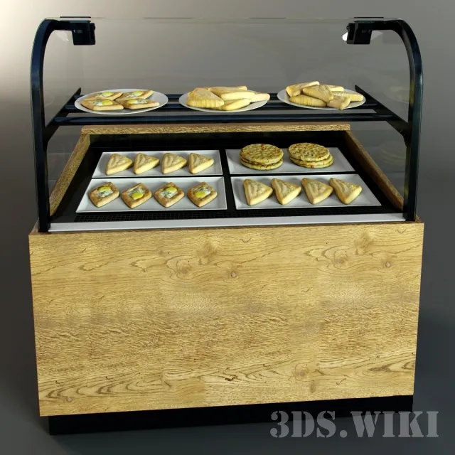 other-models – Heated showcase with three types of khachapuri 3ds Max