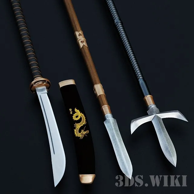other-models – Japanese traditional weapons 3ds Max