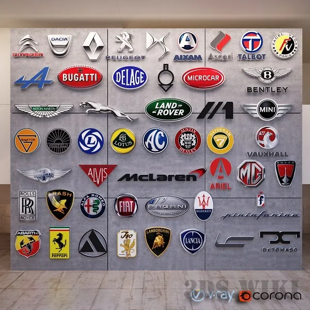 other-models – Lightboxes of popular car manufacturers in the UK France and Italy 3ds Max