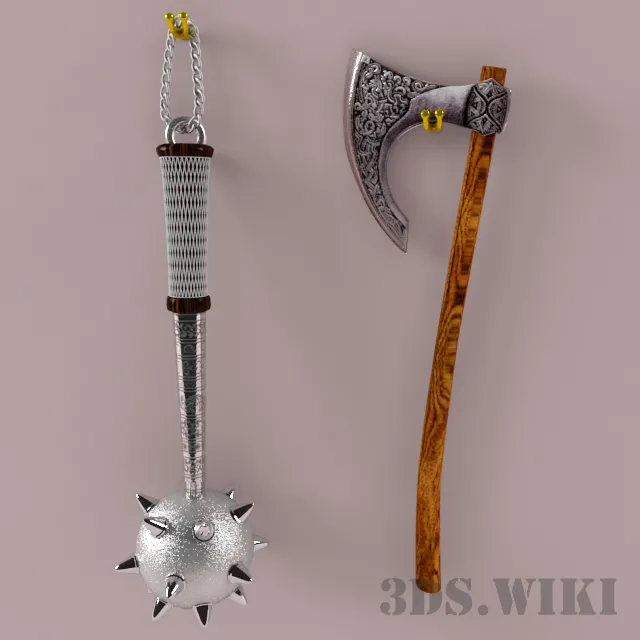 other-models – Mace and ax wall decor 3ds Max