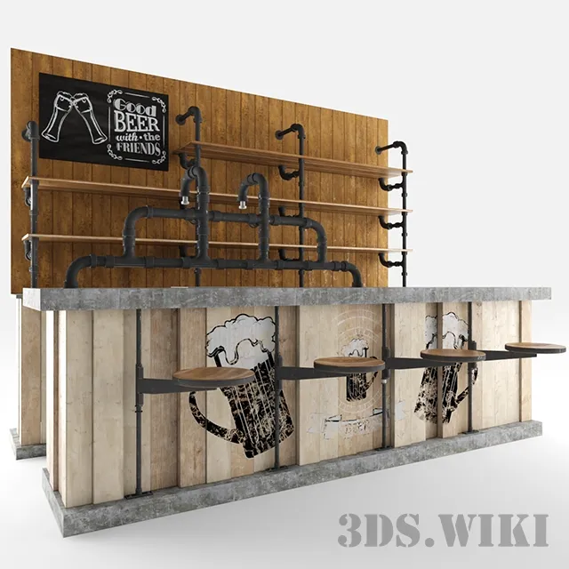 other-models – Old bar counter 3ds Max