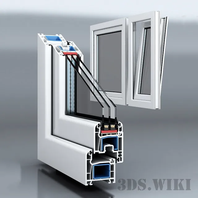 other-models – Plastic three-layer windows 3ds Max
