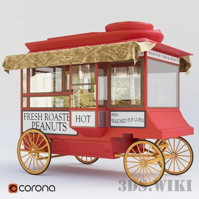 other-models – Popcorn wagon – 1903 Cretors “Model C” 3ds Max