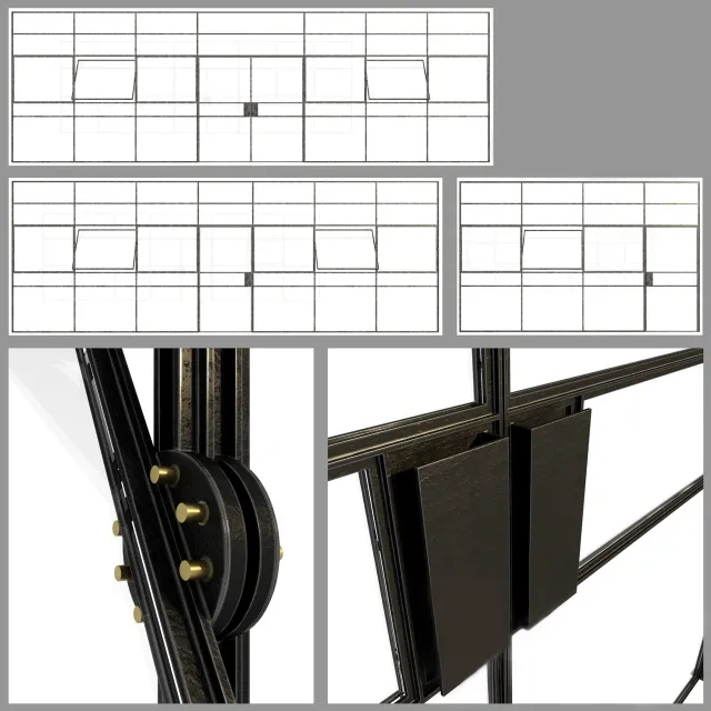 other-models – Set 3 big doors black steel 3ds Max