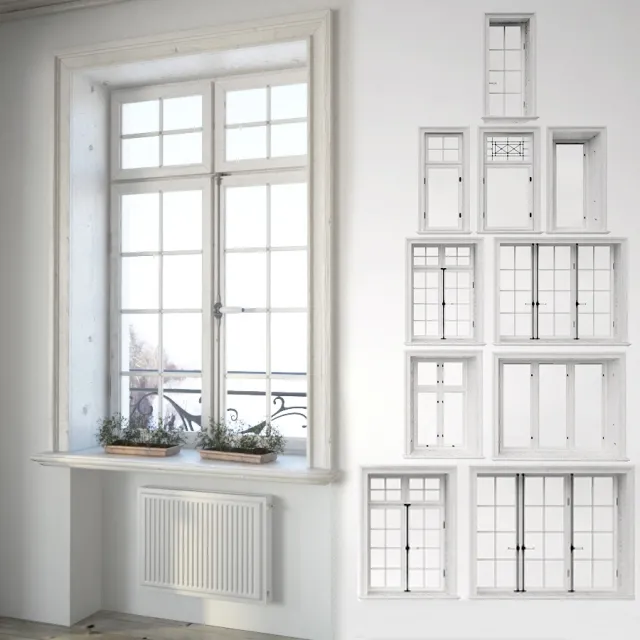 other-models – Set classical windows with decor 5 3ds Max