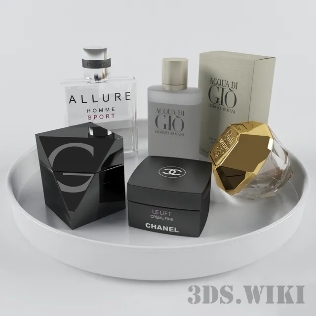 other-models – Set of perfume on a tray 3ds Max