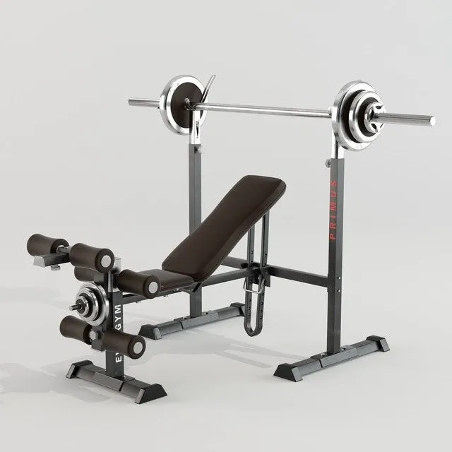 other-models – Simulator with power bench and barbell 3ds Max
