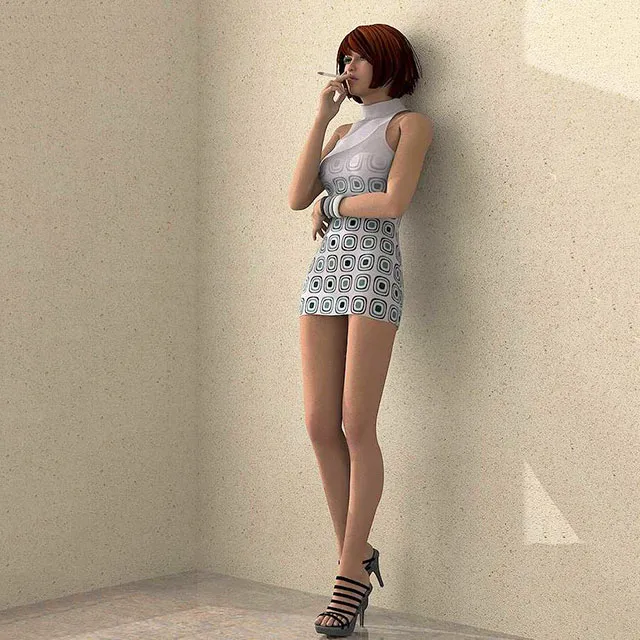 other-models – Smoking girl 3ds Max