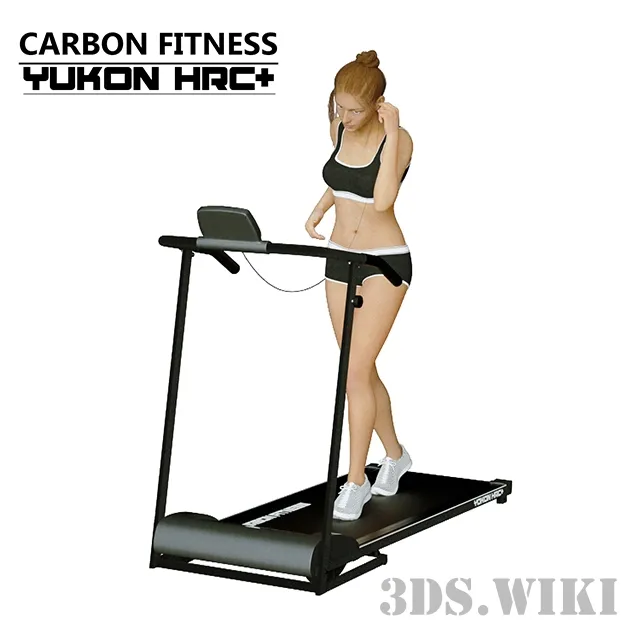 other-models – Treadmill Carbon Fitness Yukon HRC + with a girl 3ds Max
