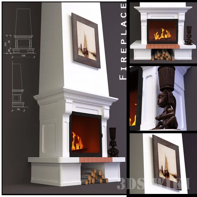 other-models – Wall fireplace 3ds Max
