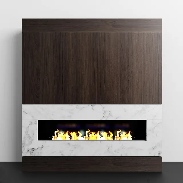 other-models – Wood & Marble fireplace 3ds Max