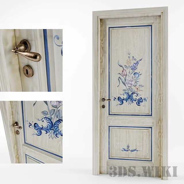 other-models – Wooden door with pictures and lock 3ds Max