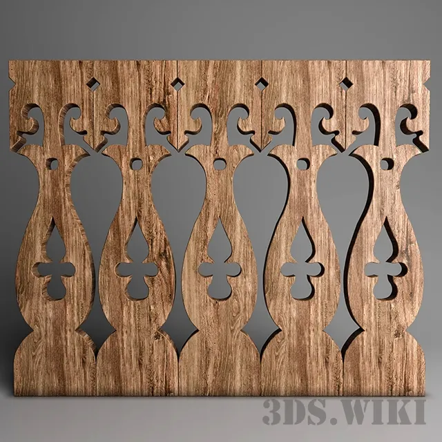 other-models – Wooden railing 3ds Max