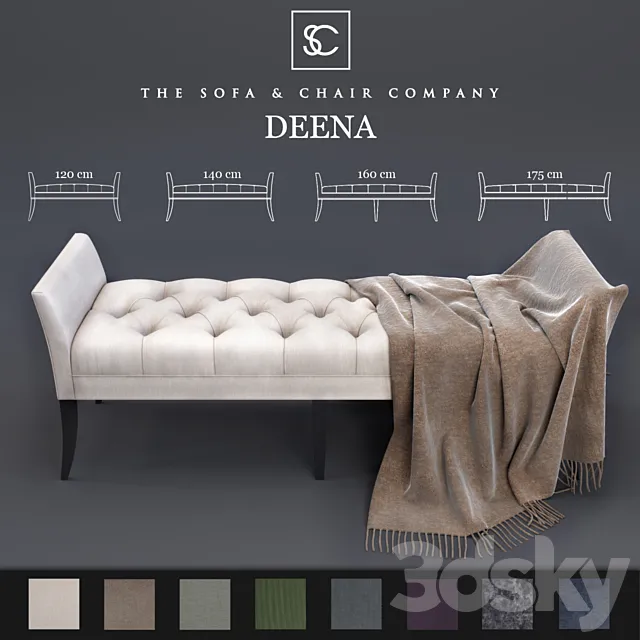 Ottoman Deena – The Sofa & Chair Company and Plaid 3DS Max Model