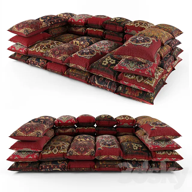 Ottoman from pillows 3DS Max Model