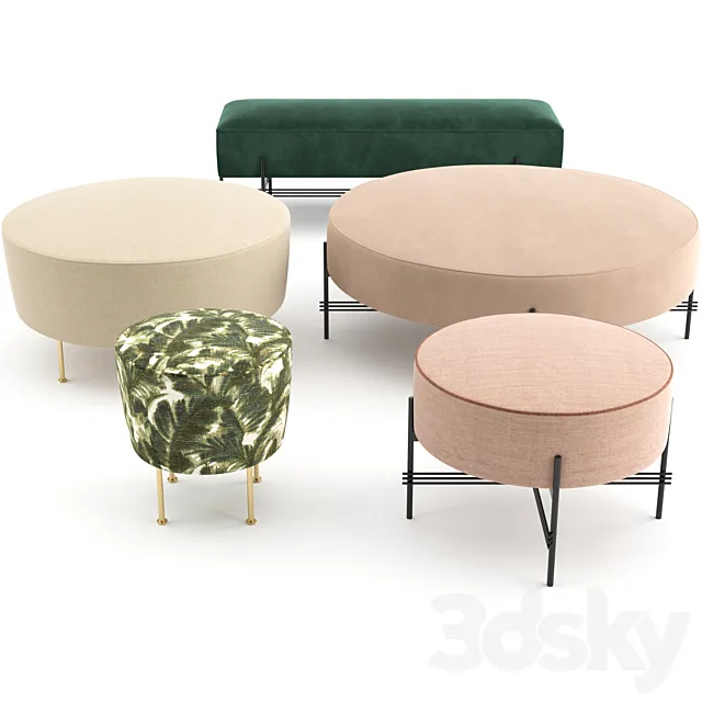 Ottomans and Poufs by GUBI 3ds Max