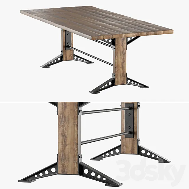 Oud eiken tafel – Graz 3ds Max
