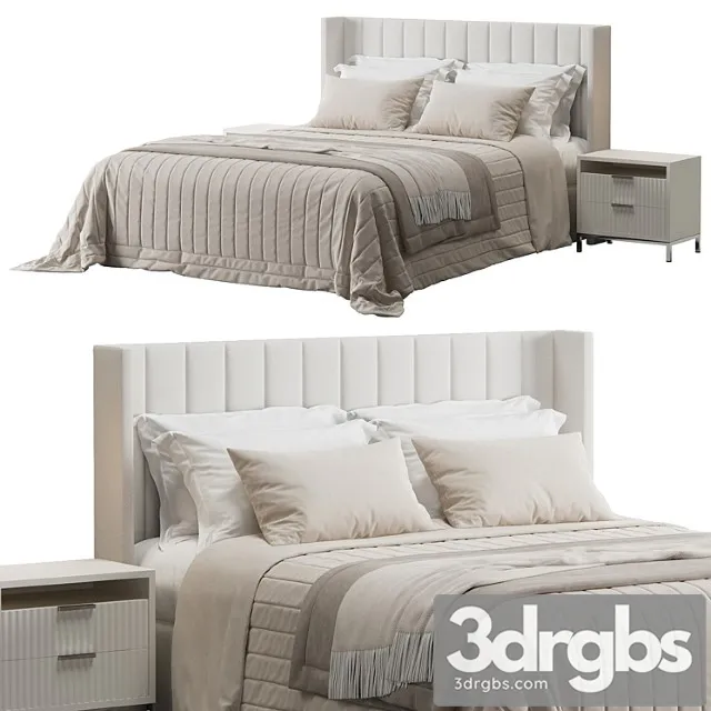 Oulton striped headboard wingback bed by ambassador beds