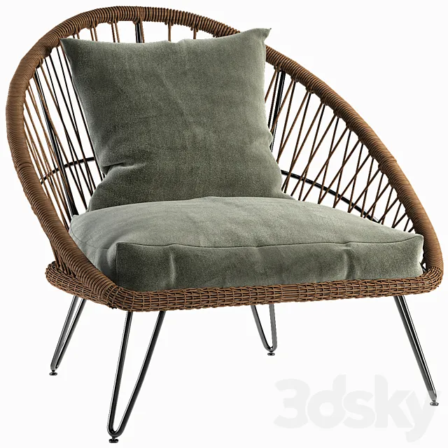 Outdoor Armchair Realistic 3DSMax File
