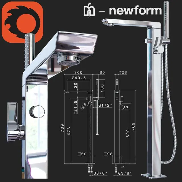 Outdoor bath mixer Newform Pura Libera 3dsMax Model