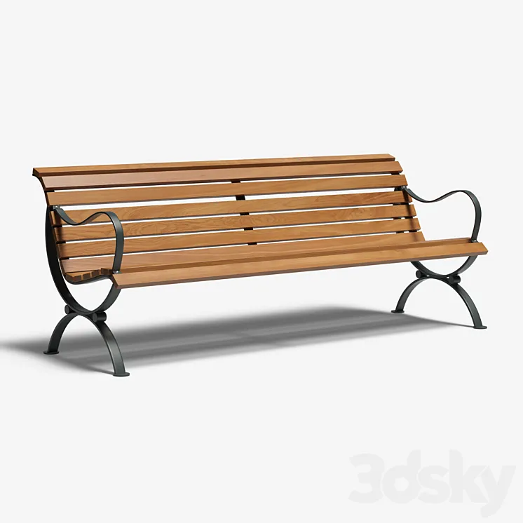 Outdoor bench 3DS Max