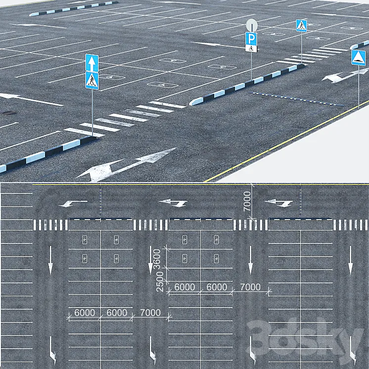 Outdoor car park 3DS Max